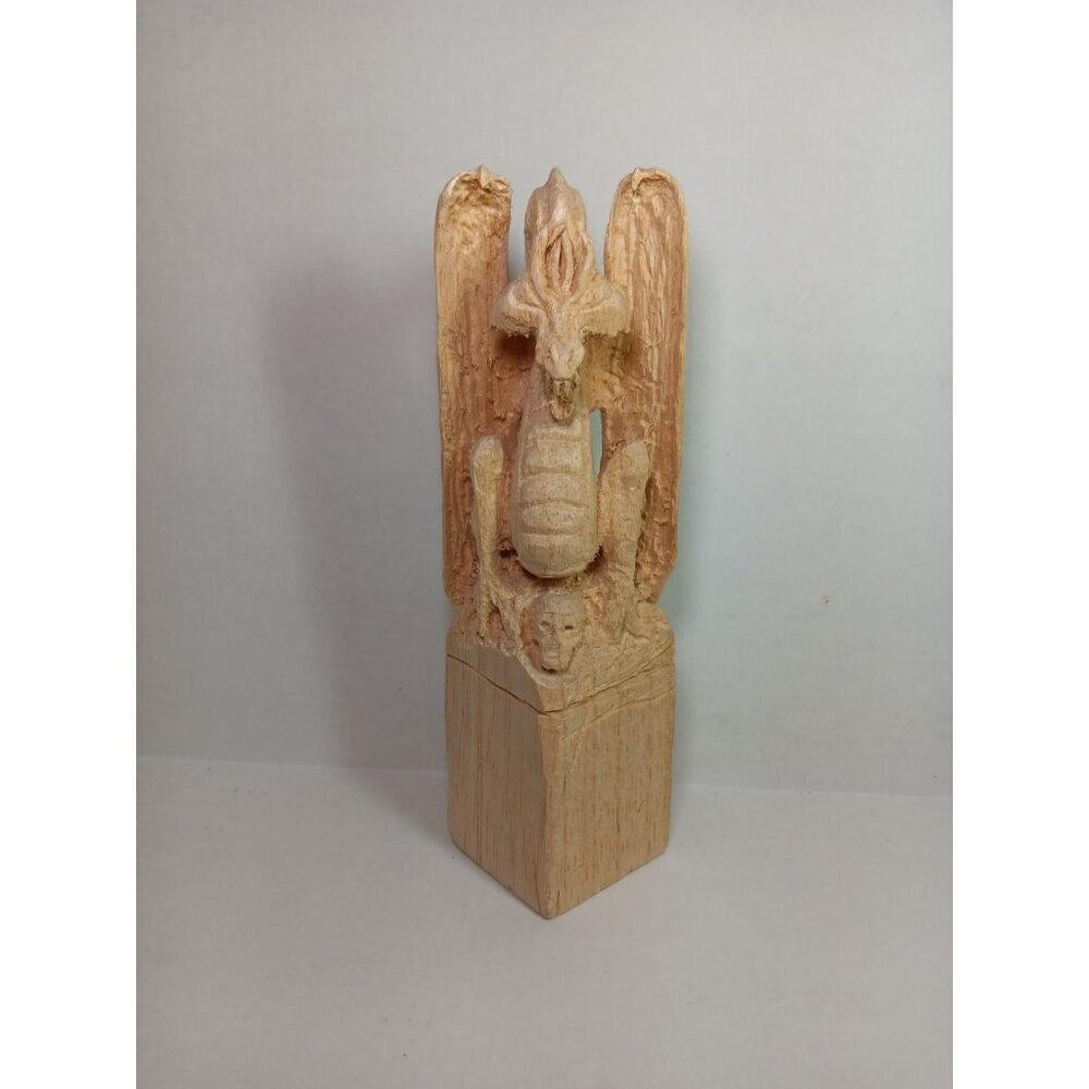 Vintage Handmade Hand Carved Mystical Dragon Super Light Foam Wood Statue